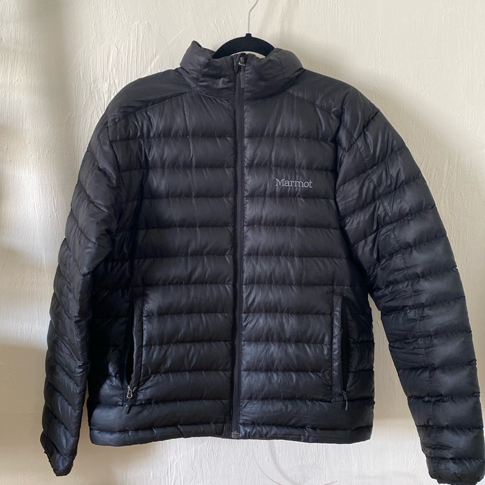 Marmot men’s puffer in black, 700 fill, medium
